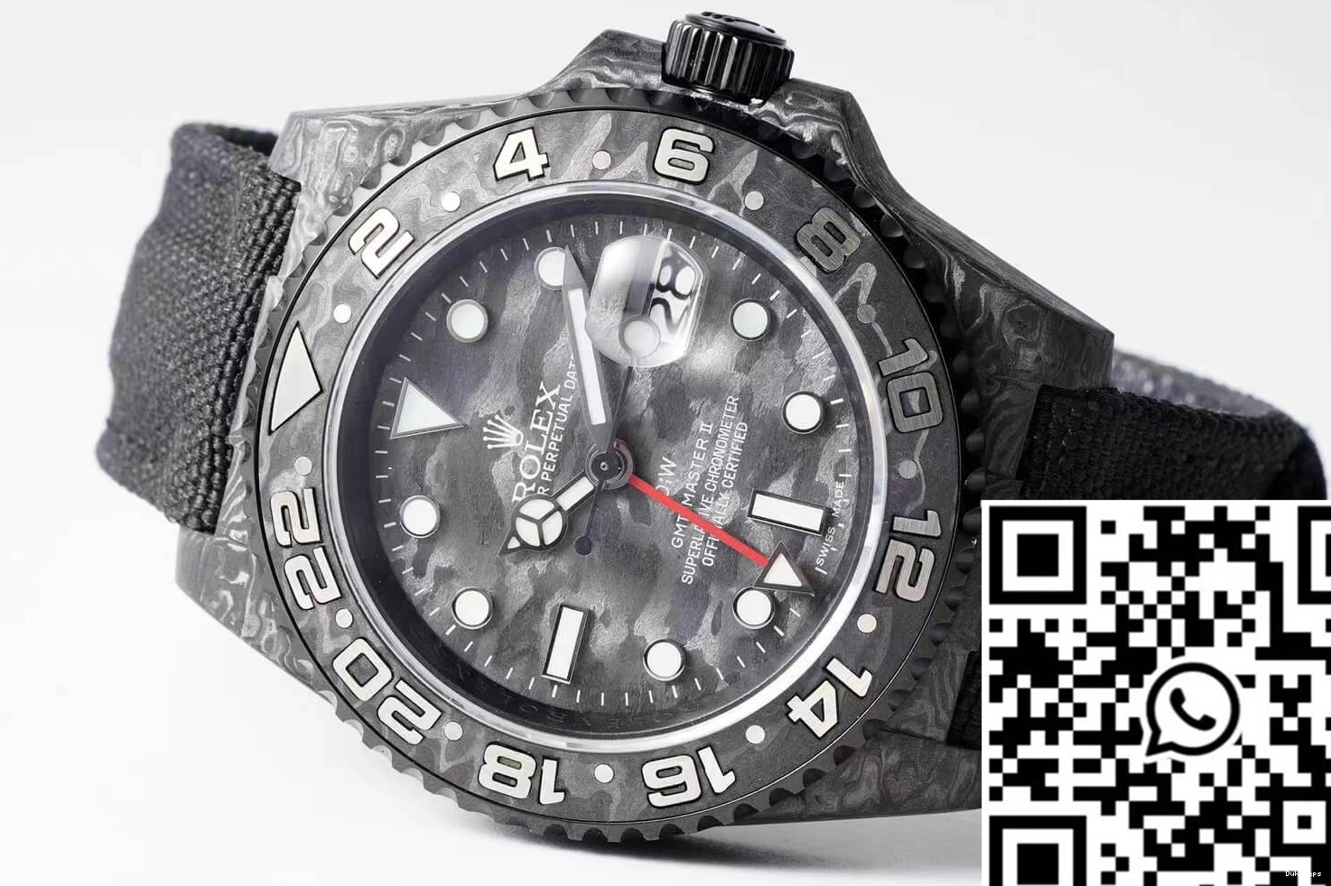 Carbon Lightweight Black Strap Fiber Fabric Diw II GMT-MASTER Rolex 1184 0809